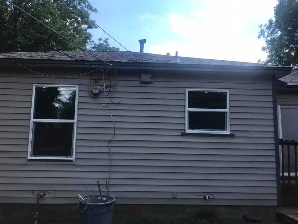 Close-up of a newly installed vinyl replacement window frame